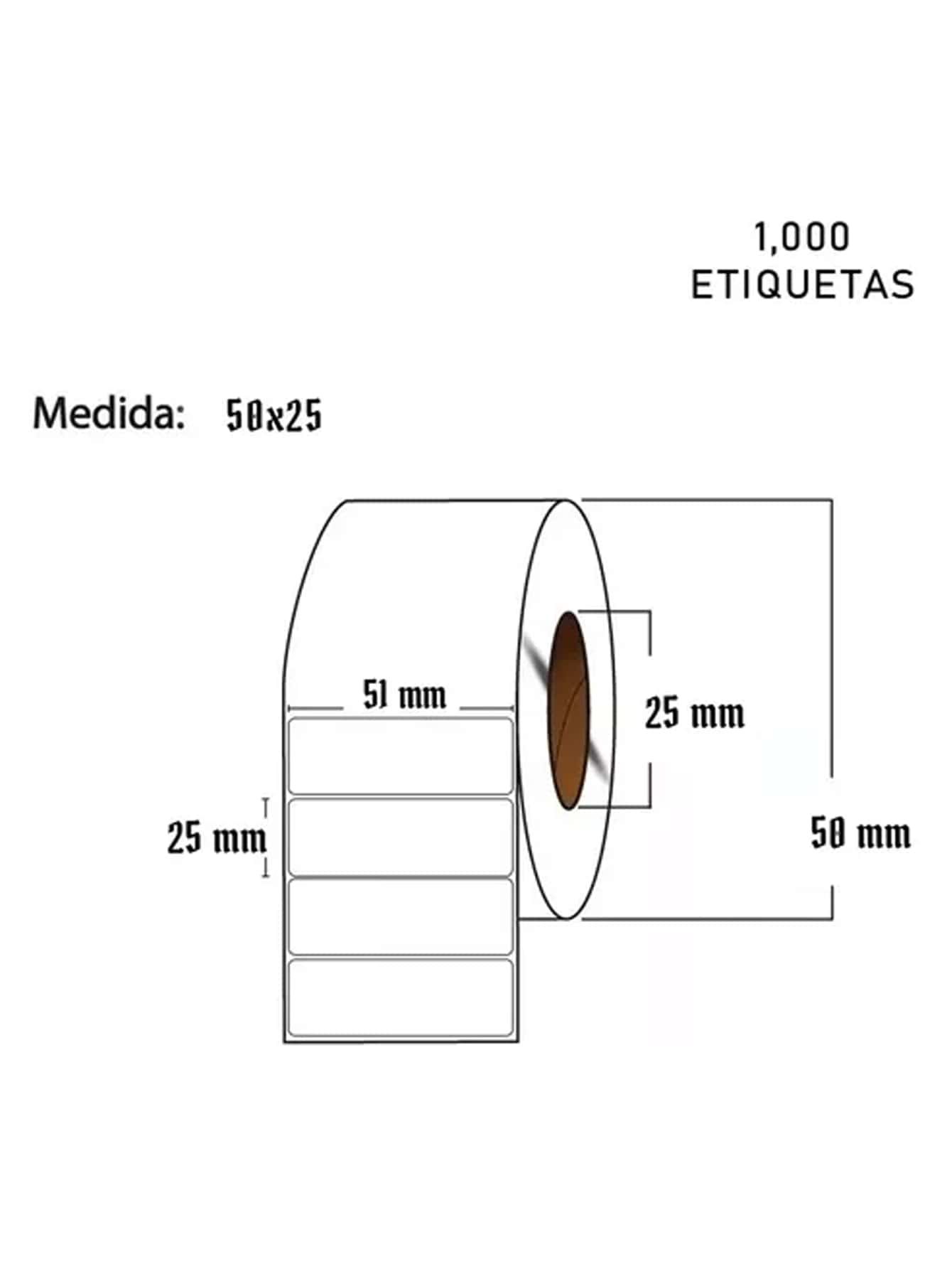 Etiqueta Térmica Directa Adherible Código Barra Full 1000 Etiquetas | 50x25mm