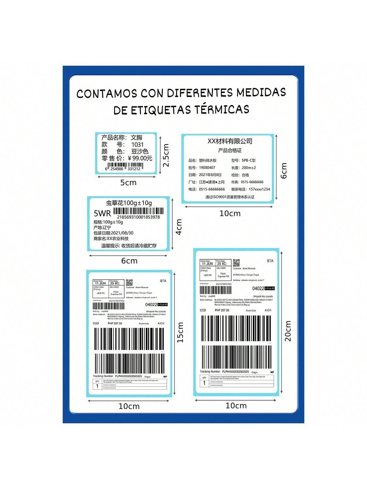 Rollos Etiqueta Térmica Adherible Código de barra Envíos 325 Etiquetas | 15x10cm