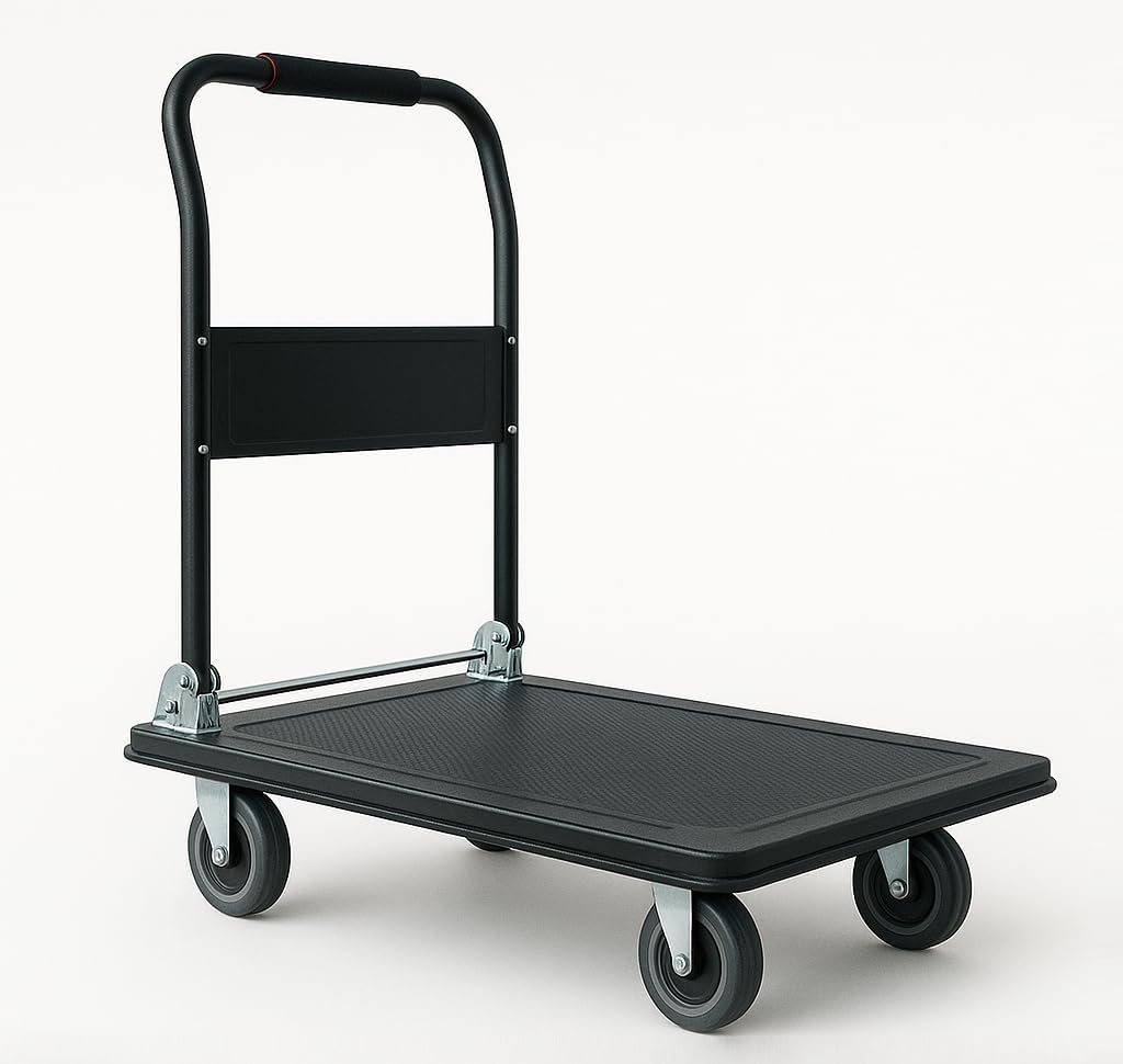 Carrito Plataforma De Carga Plegable Manual de Empuje 90x60cm Mulituso | Capacidad 400kg