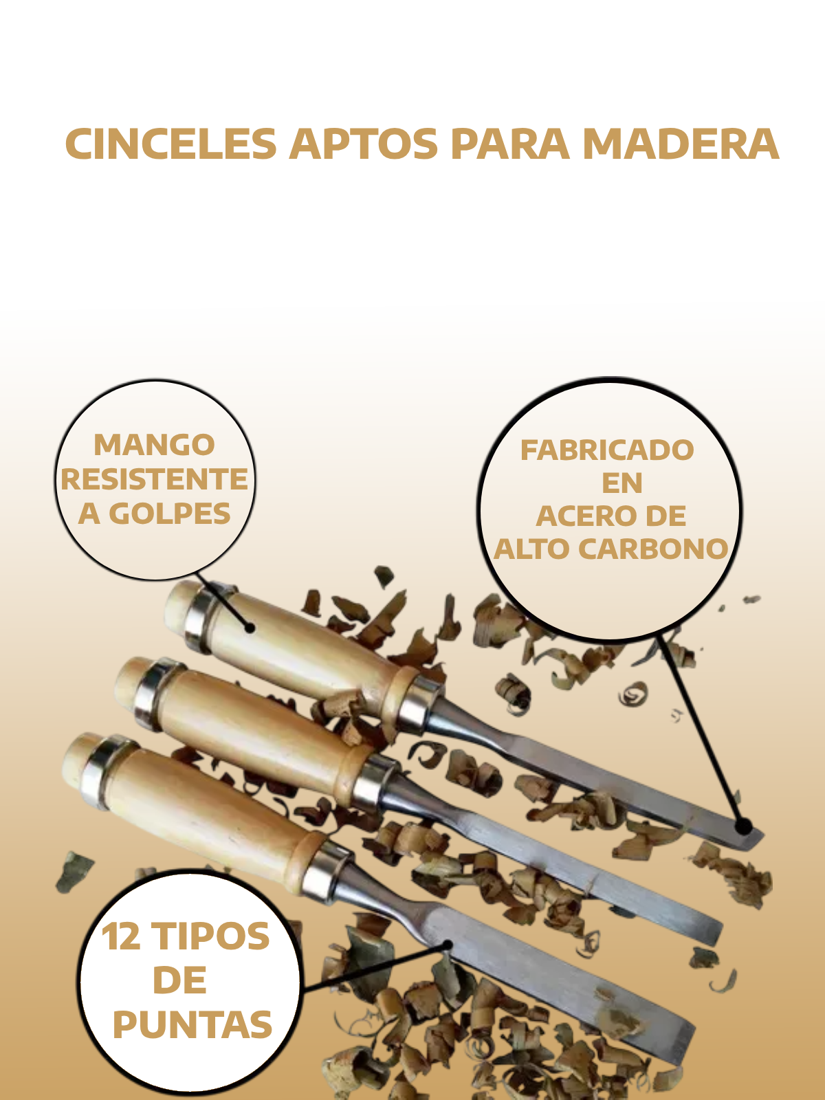 5 Kits de 12 Tipos de Cinceles Formon Juego Madera Gubia Carpintero Tallado