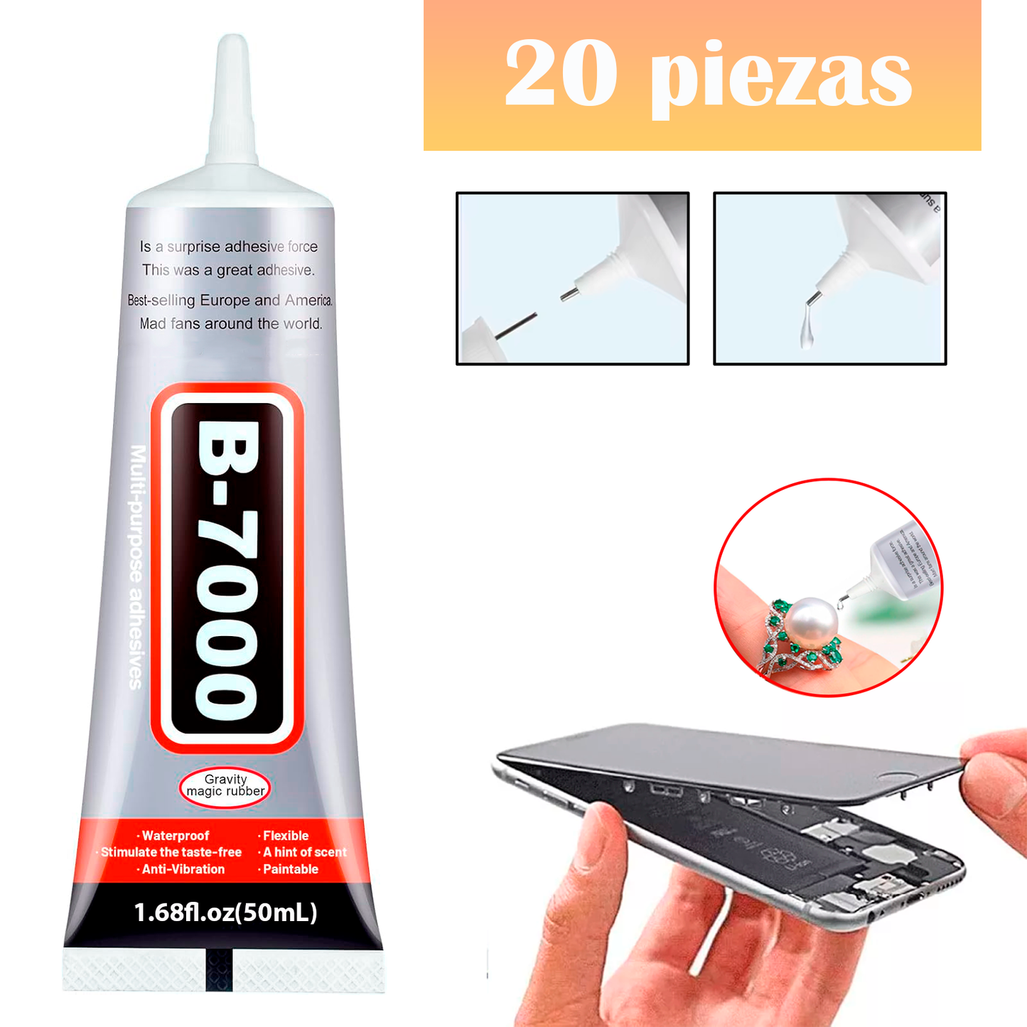 B7000 Pegamento Adhesivo Transparente Multiuso Celular