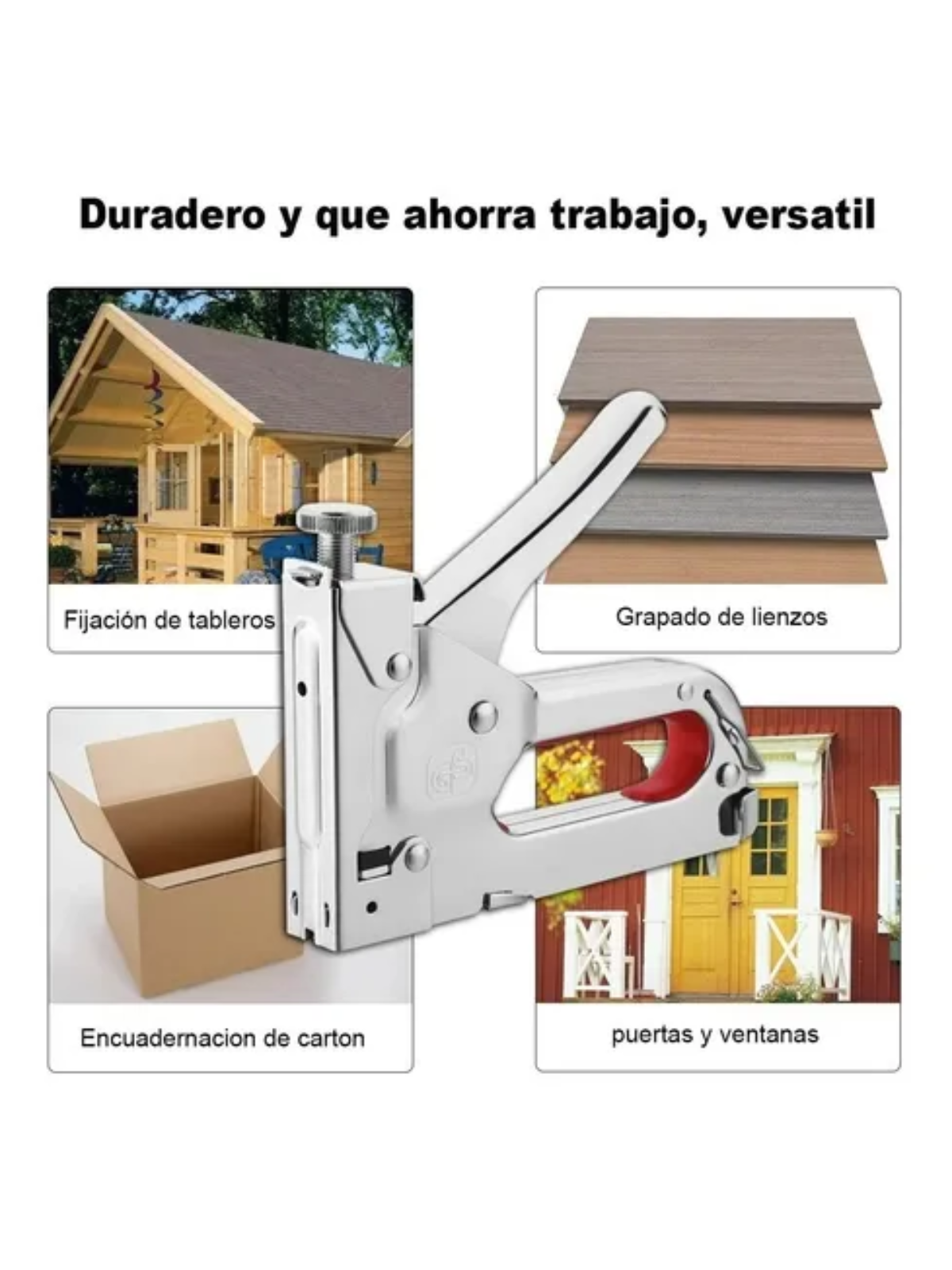5 Piezas Engrapadora Tipo Pistola Tapiceria Uso Rudo Clavadora 3 En 1
