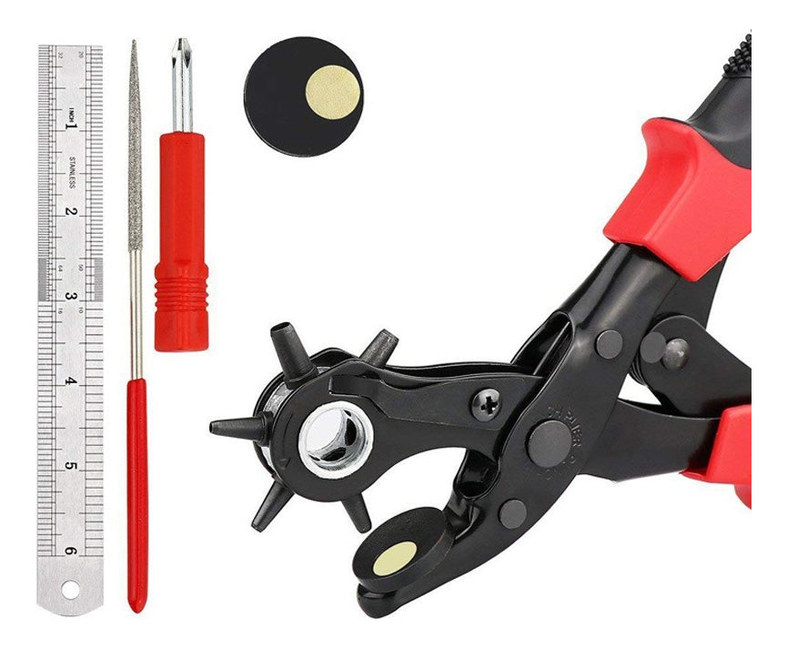 Sacabocado Ojilladora Cinturon Perforador Pinza Alicate Kit