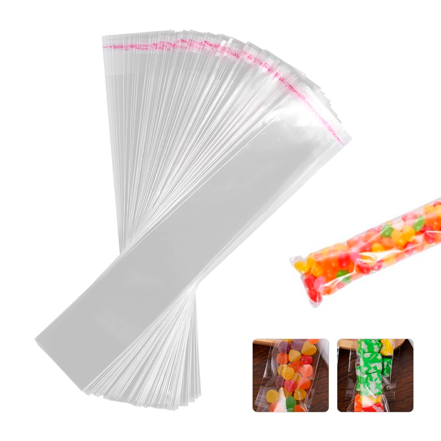 Bolsas de Celofan Transparente con Adhesivo Boutique Regalo Dulces Galleta Empaque Postal | 100pzs