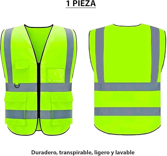 Chaleco Seguridad Trabajo Industrial Reflectante Nivel 3 | XL