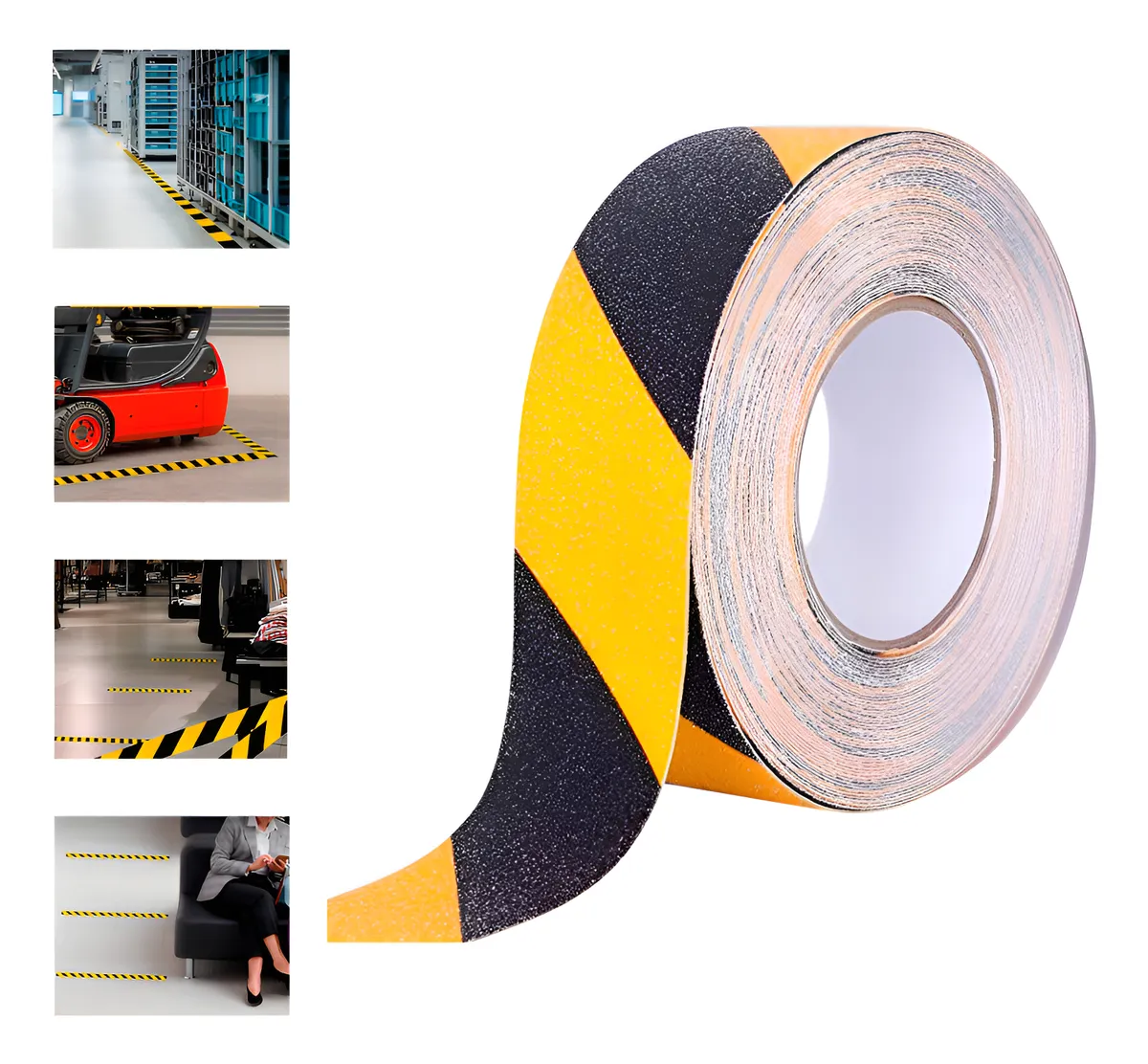 Cinta Antiderrapante Interior y Exterior Resistente 5cmx20m | Negro y Amarillo