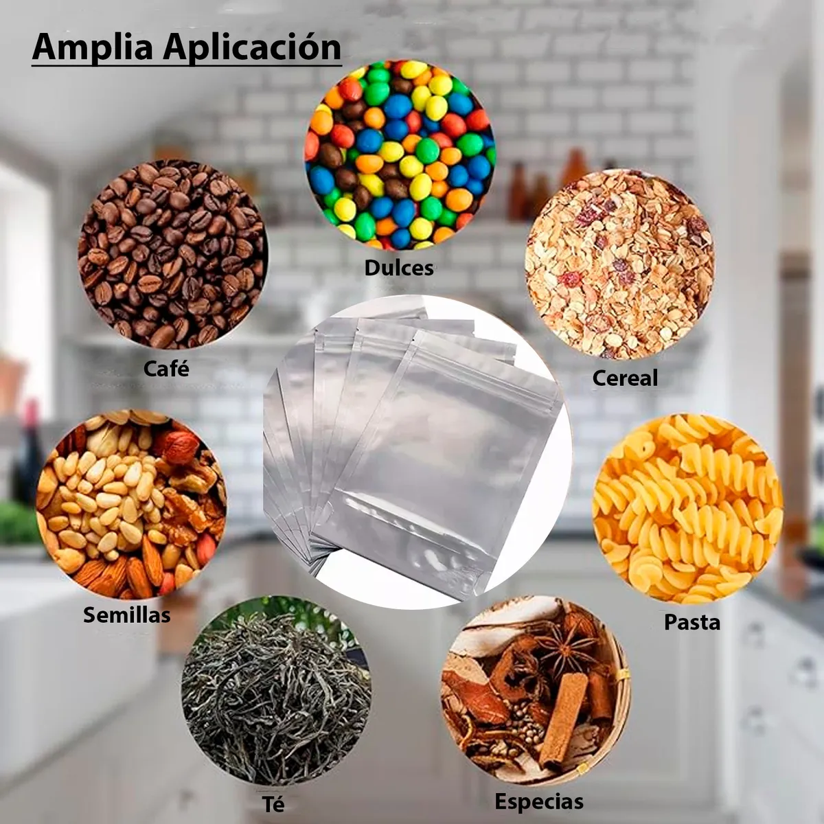 Bolsa Stand Up Pouch Cierre Hermético Reutilizable Transparente Zipper Regalos Comida Resellables | 50pzs