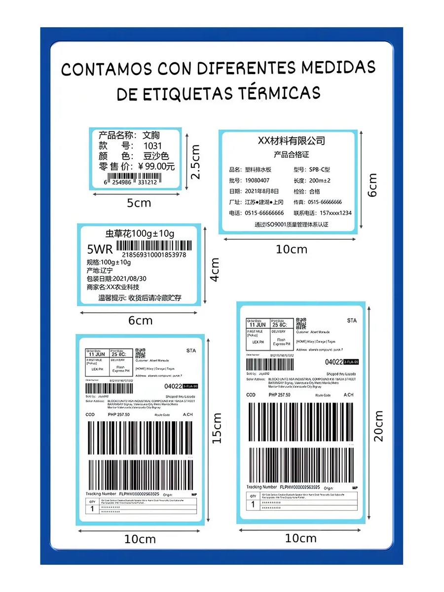 Etiqueta Térmica Directa Adherible Código Barra Full 1000 Etiquetas | 50x25mm