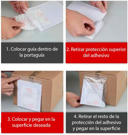 Porta Guías Transparentes Sobres Canguro Autoadhesivos Porta Documentos Adhesivos para Envíos 100 Piezas
