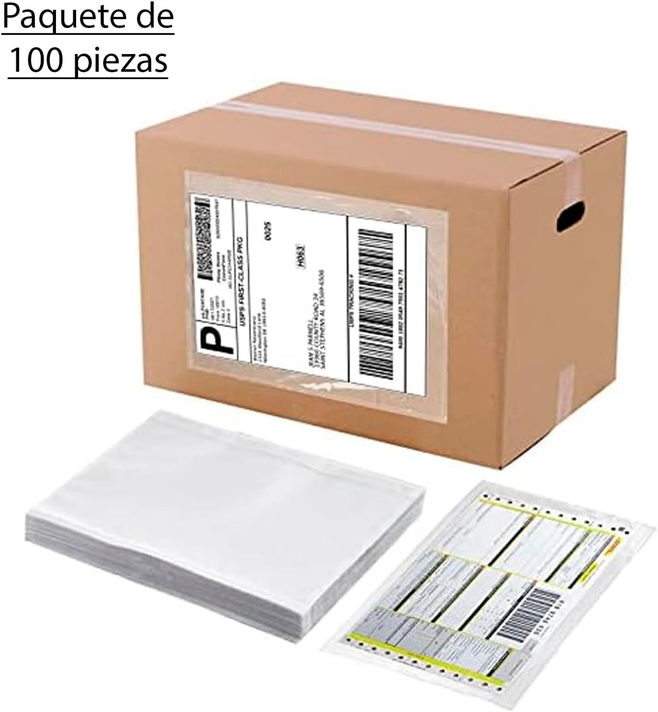 Porta Guías Transparentes Sobres Canguro Autoadhesivos Porta Documentos Adhesivos para Envíos 100 Piezas