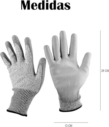 Guantes de Seguridad PU Industrial Multipropósito Antideslizante con Recubrimiento de Poliuretano
