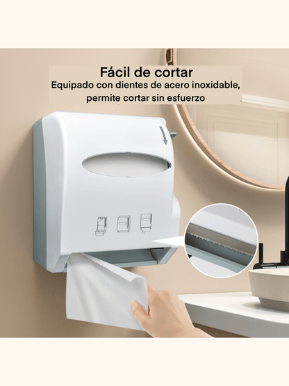 Dispensador de Toalla Papel en Rollo Higiénico Despachador Palanca Accion Manual Baño WC Sanitario | Uso Rudo