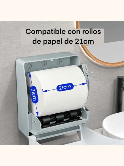 Dispensador de Toalla Papel en Rollo Higiénico Despachador Palanca Accion Manual Baño WC Sanitario | Uso Rudo