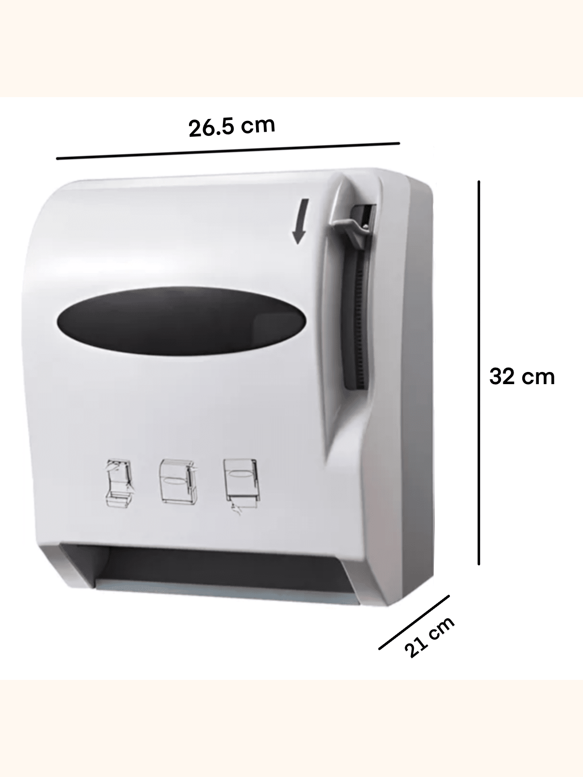 Dispensador de Toalla Papel en Rollo Higiénico Despachador Palanca Accion Manual Baño WC Sanitario | Uso Rudo