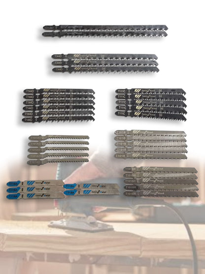 Kit Juego de Seguetas Para Caladora Hoja Sierra Sable Madera Carpinteria Tipo T 35pzs