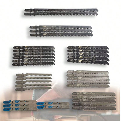 Kit Juego de Seguetas Para Caladora Hoja Sierra Sable Madera Carpinteria Tipo T 35pzs