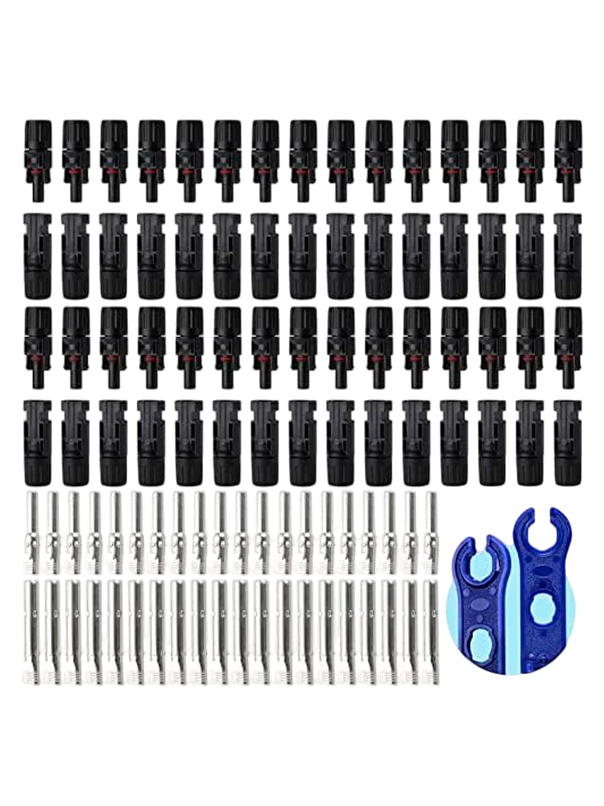 40 Pares Conector Panel Solar Mc4 Hembra Macho Llave 30a