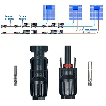 40 Pares Conector Panel Solar Mc4 Hembra Macho Llave 30a