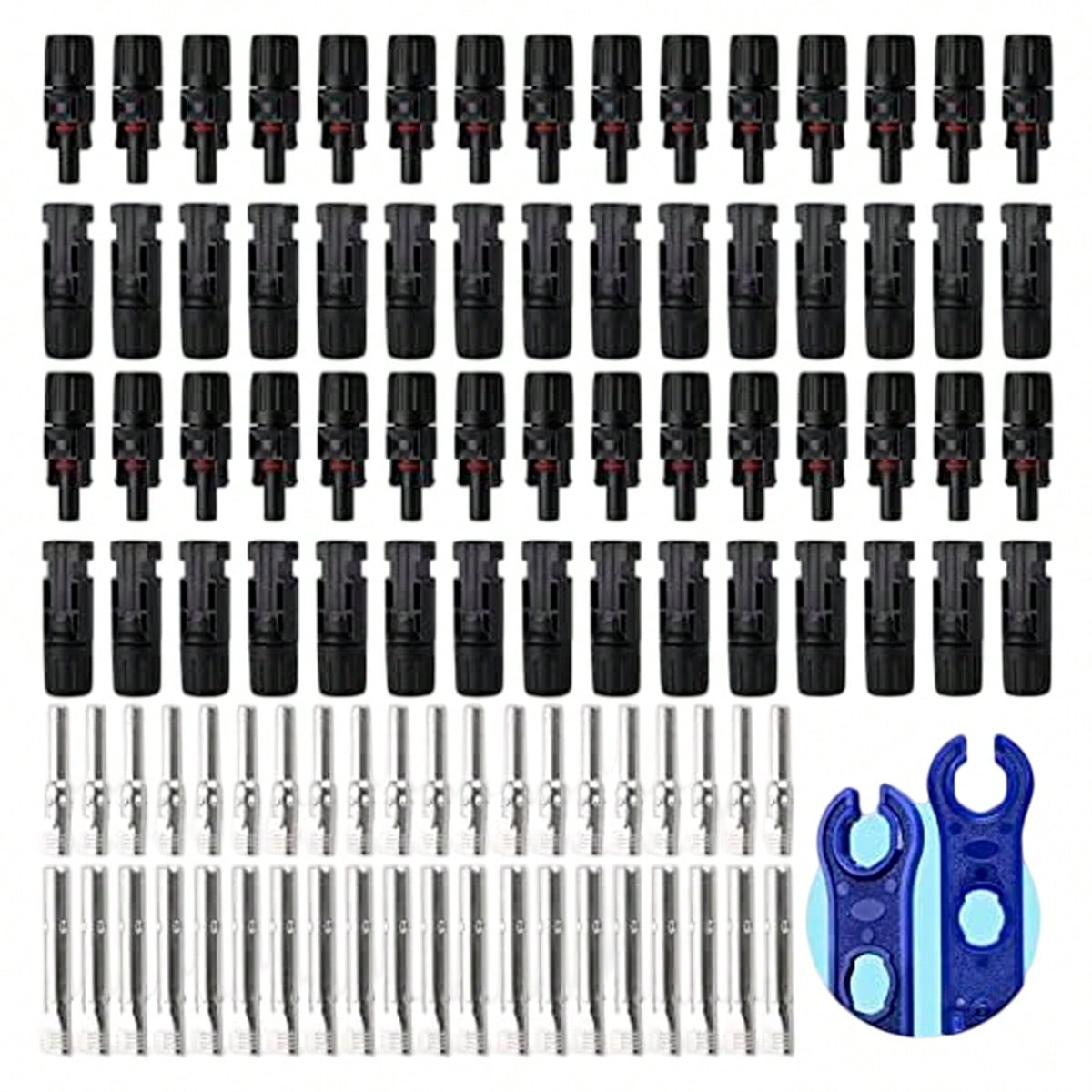 40 Pares Conector Panel Solar Mc4 Hembra Macho Llave 30a