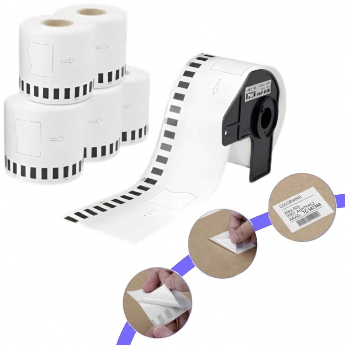 Rollo Etiqueta Blanca Continua Dk2205 Brother 62mmX30.48m