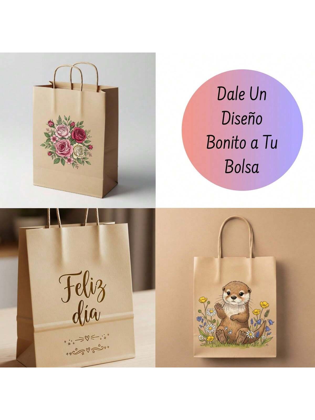 Bolsa Kraft con Agarradera 27x21x11cm | 50pzs