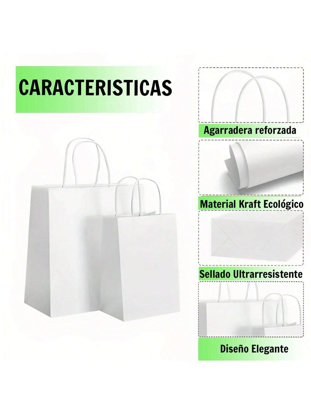 Bolsa Kraft con Agarradera 27x21x11cm | 50pzs