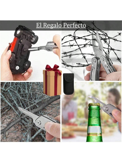 Multiherramienta 24 en 1 | Pinza Alicate Navaja Acero Inoxidable Portatil