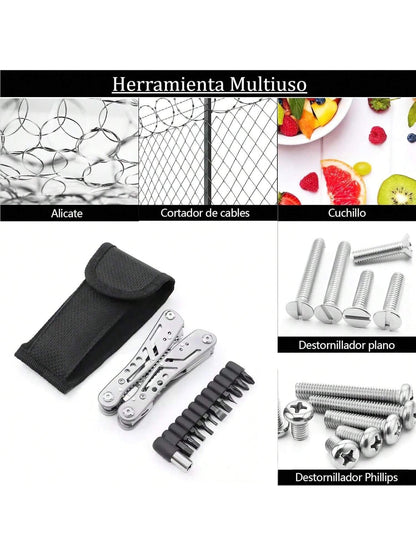 Multiherramienta 24 en 1 | Pinza Alicate Navaja Acero Inoxidable Portatil