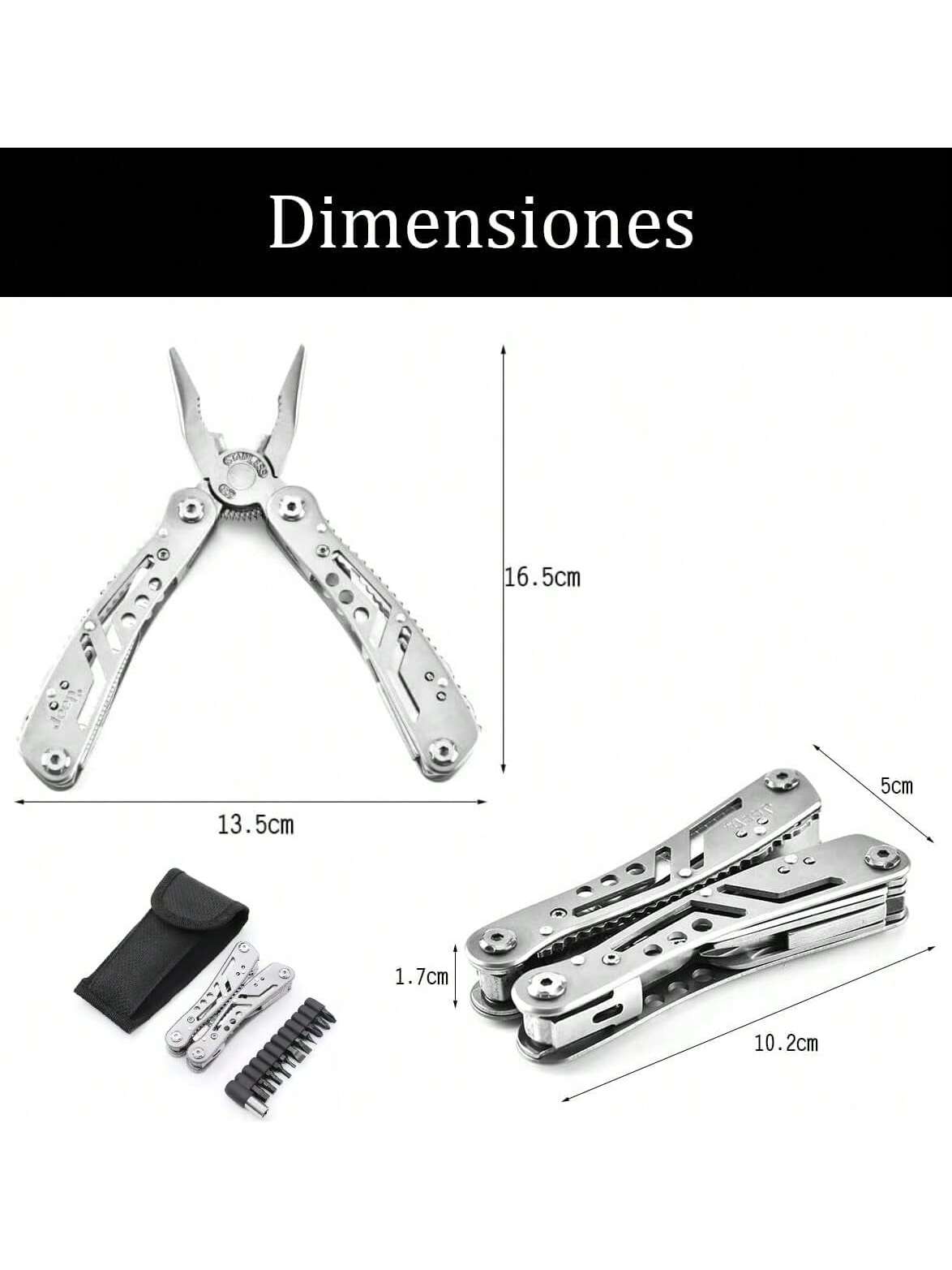 Multiherramienta 24 en 1 | Pinza Alicate Navaja Acero Inoxidable Portatil