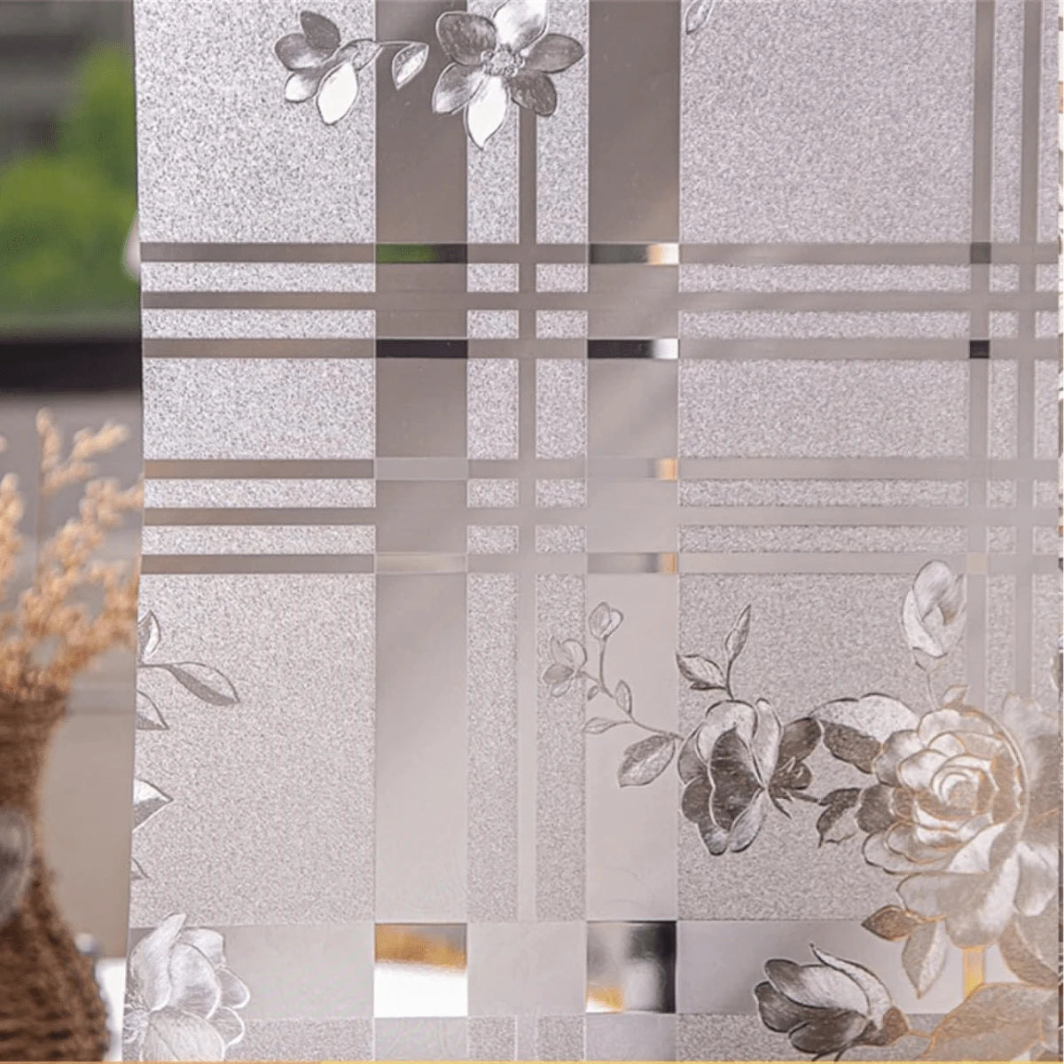 Film Privacidad Vidrio Vinilo Decorativo Flor Cocina 60cmx3m