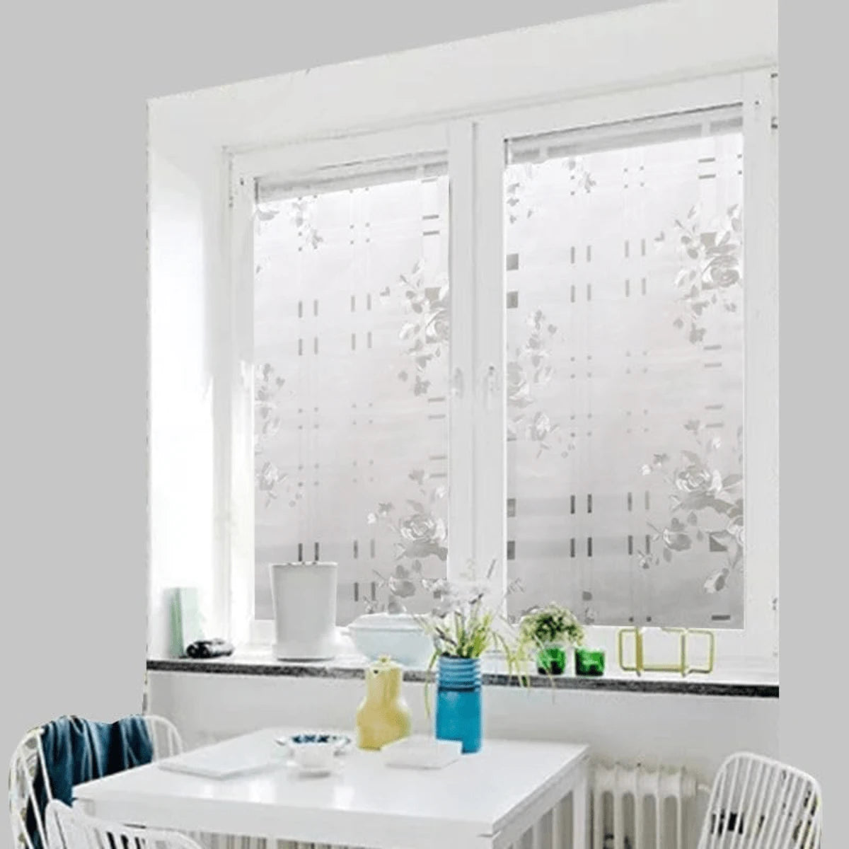 Film Privacidad Vidrio Vinilo Decorativo Flor Cocina 60cmx3m