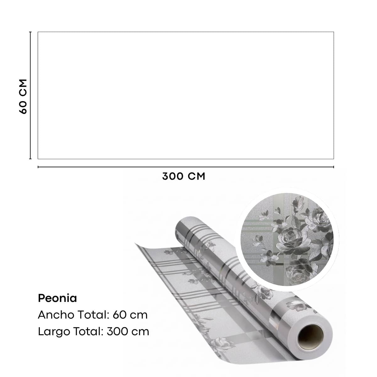 Film Privacidad Vidrio Vinilo Decorativo Flor Cocina 60cmx3m