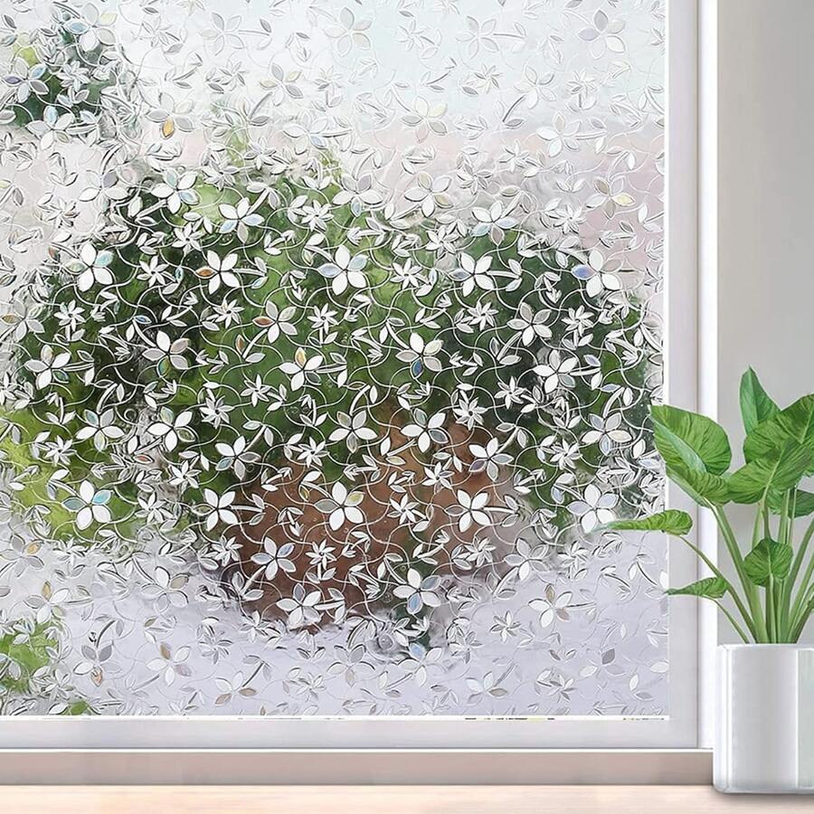 Film Privacidad Vidrio Vinilo Decorativo Flor Cocina 60cmx3m