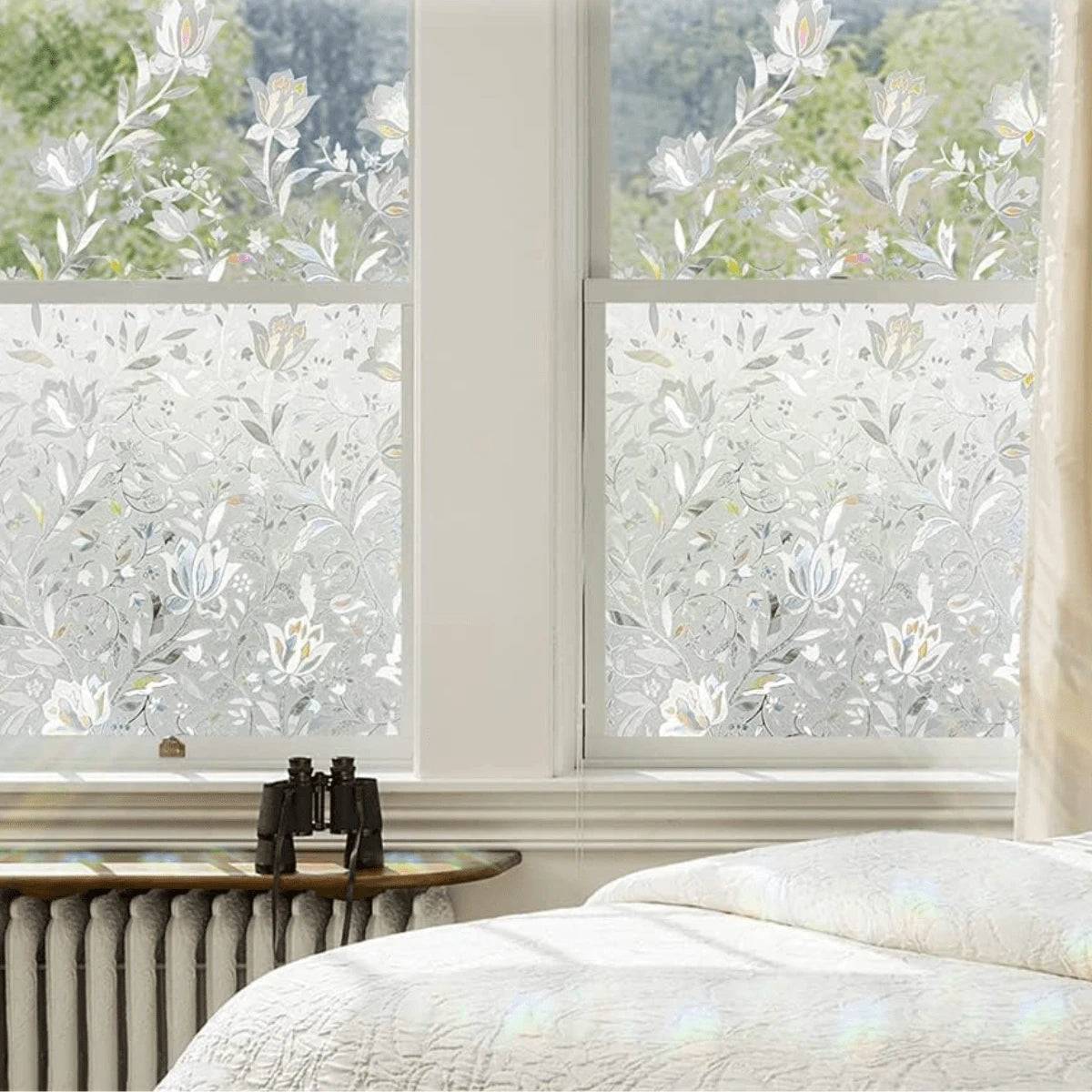Film Privacidad Vidrio Vinilo Decorativo Flor Cocina 60cmx3m