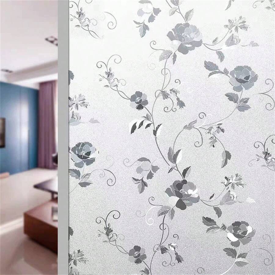 Film Privacidad Vidrio Vinilo Decorativo Flor Cocina 60cmx3m