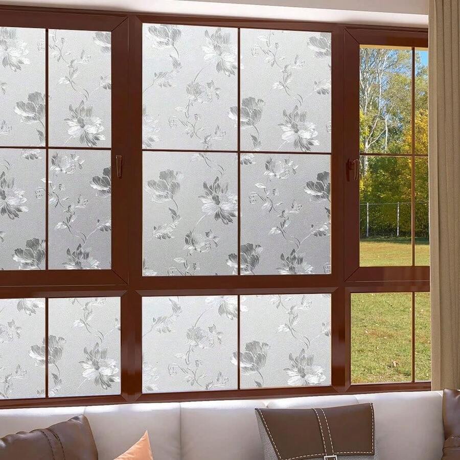 Film Privacidad Vidrio Vinilo Decorativo Flor Cocina 60cmx3m
