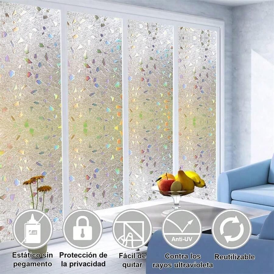 Film Privacidad Vidrio Vinilo Decorativo Flor Cocina 60cmx3m