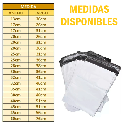 Bolsas Jumbo Sobre para Envíos Embalaje Poly Mailer de Polietileno Resistente | 50pzs