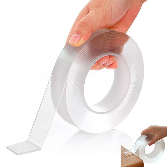 Cinta Doble Cara Nano Lavable Reutilizable Tape Transparente Liso Reusable Adherente Resistente