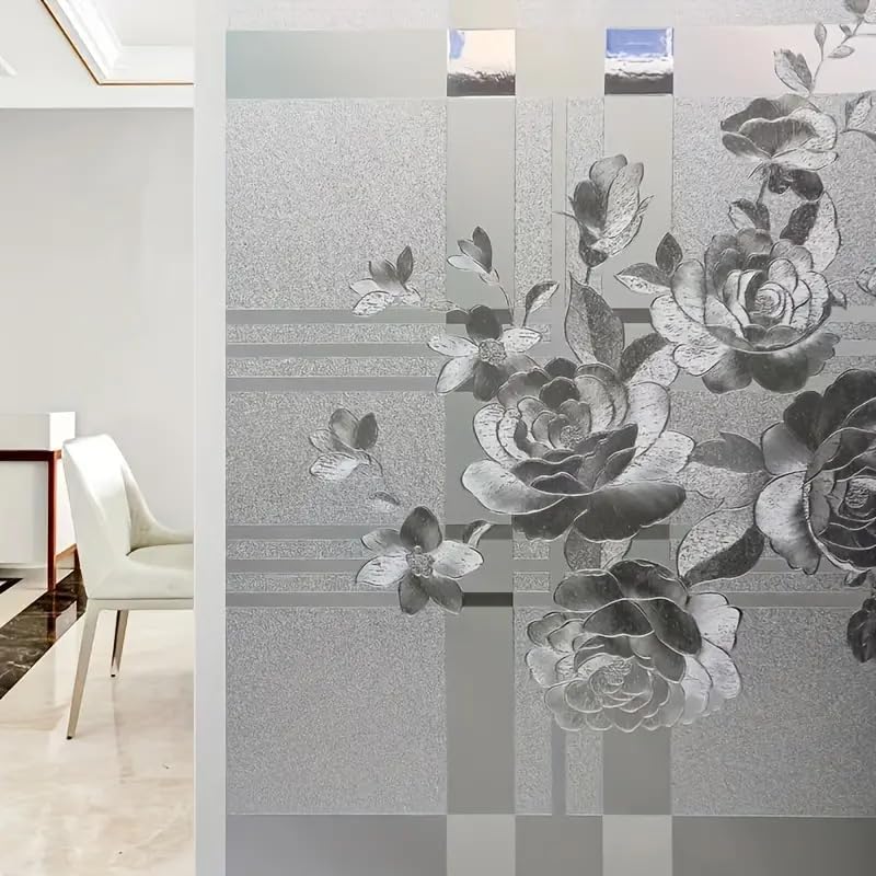 Film Privacidad Vidrio Vinilo Decorativo Flor Cocina 60cmx3m