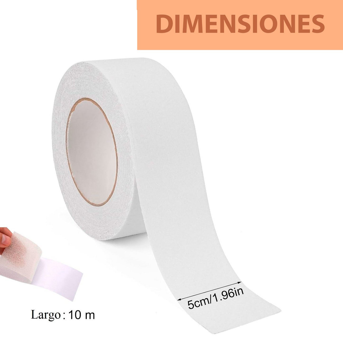 Cinta Antiderrapante Adhesiva Abrasivo Piso Seguridad 10m