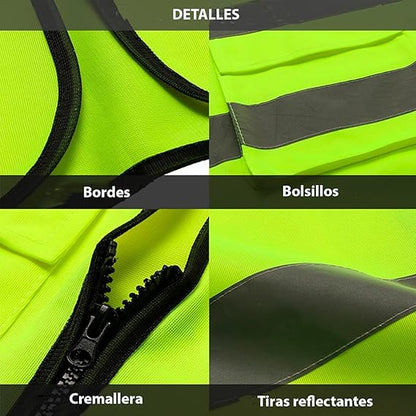 Chaleco Seguridad Trabajo Industrial Reflectante Nivel 3 | XL