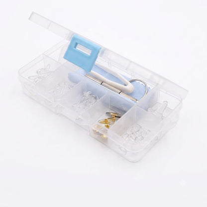Kit de Reparación de Anteojos Con 500 Tornillos Y Herramientas para Arreglar Lentes Estuche Pórtàtil 30 Pares Almohadillas Nasales para Lentes para Orejas, Paño, Destornillador y Tornillo (30 pares soporte)