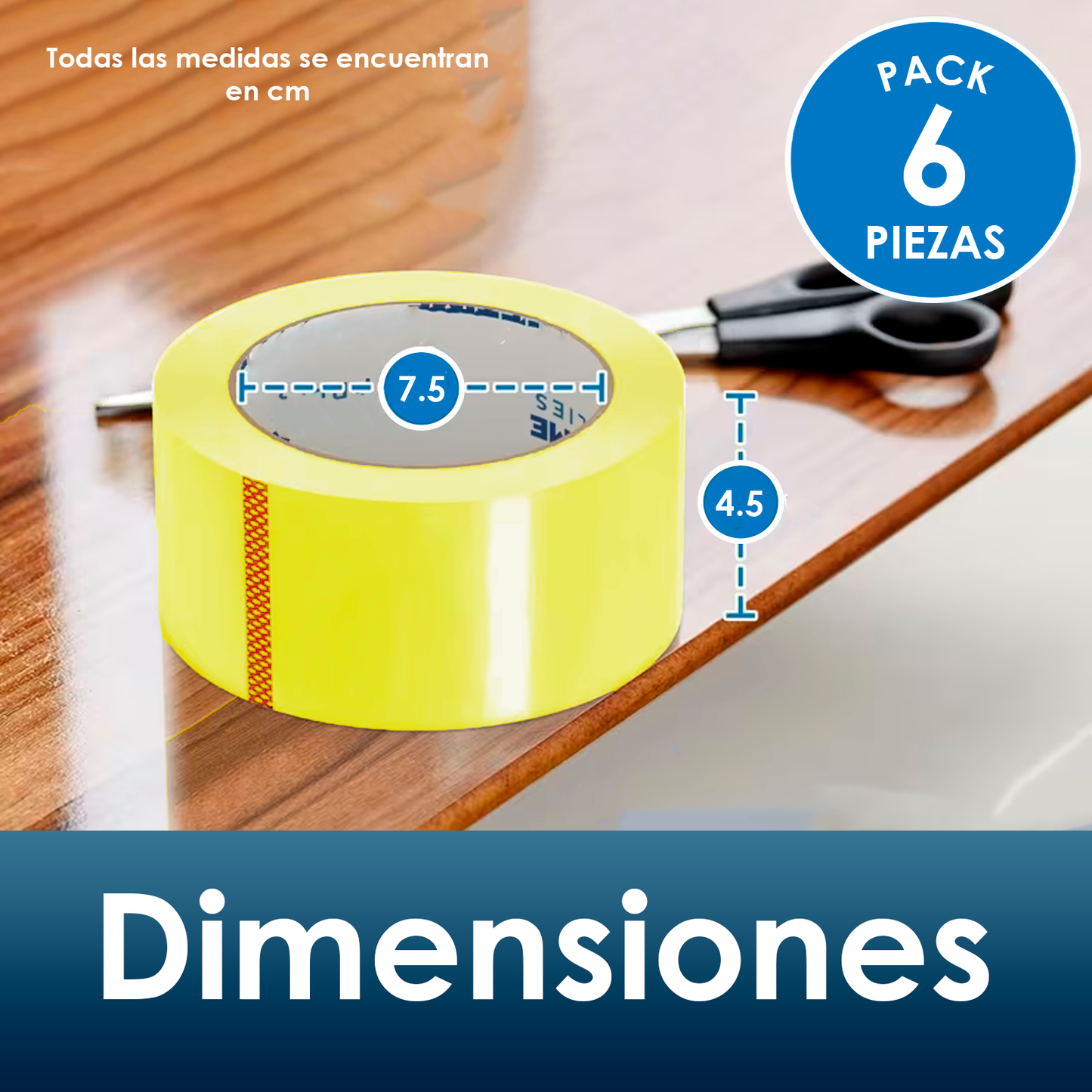 Cinta Adhesiva Transparente Uso Rudo Embalaje Empaque 200m | 6pzs