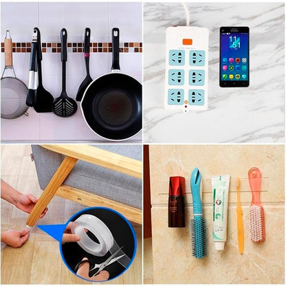 Cinta Doble Cara Nano Lavable Reutilizable Tape Transparente Liso Reusable Adherente Resistente