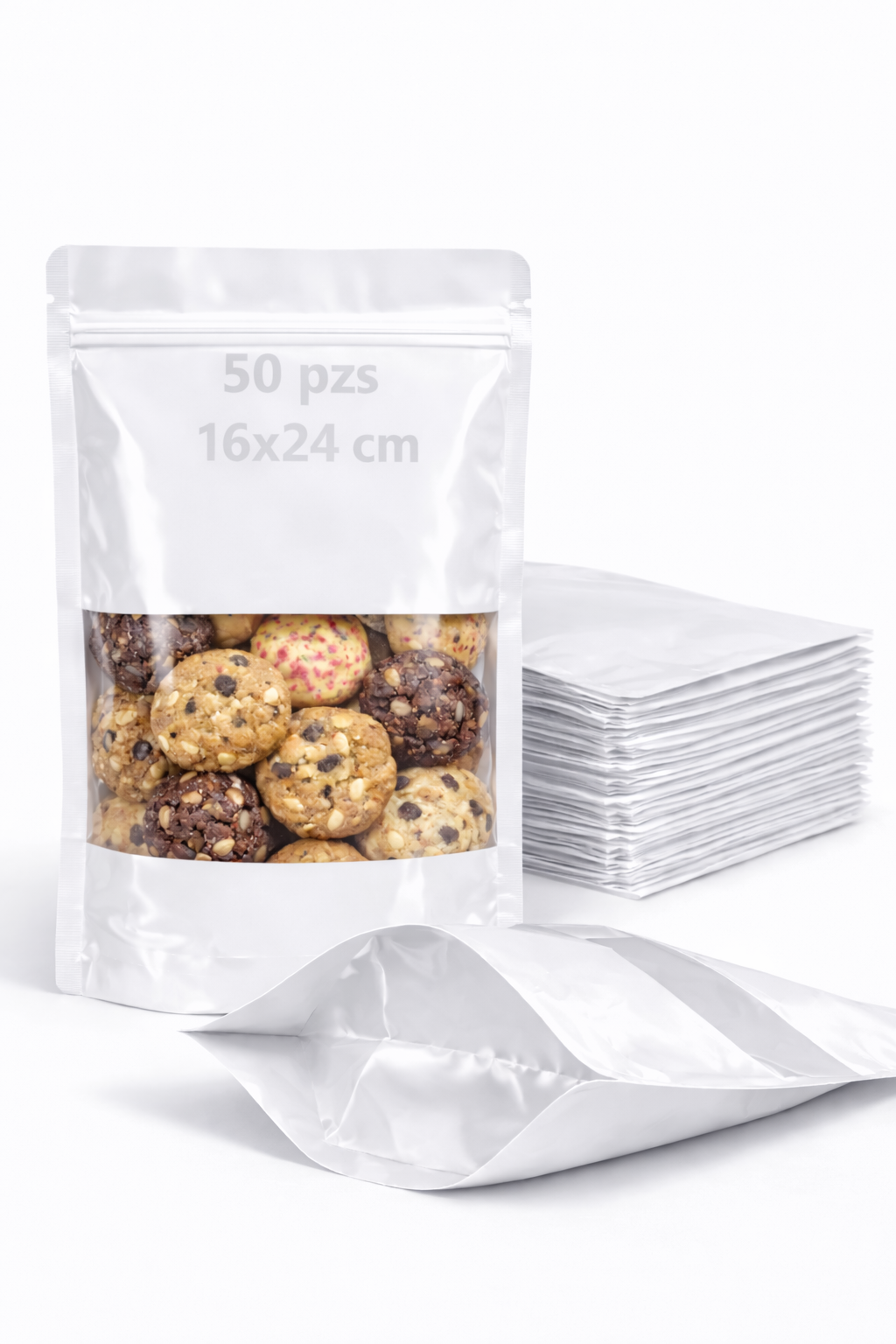 Bolsa Stand Up Pouch Kraft Plastificada con Ventana Termosellable | 50pzs