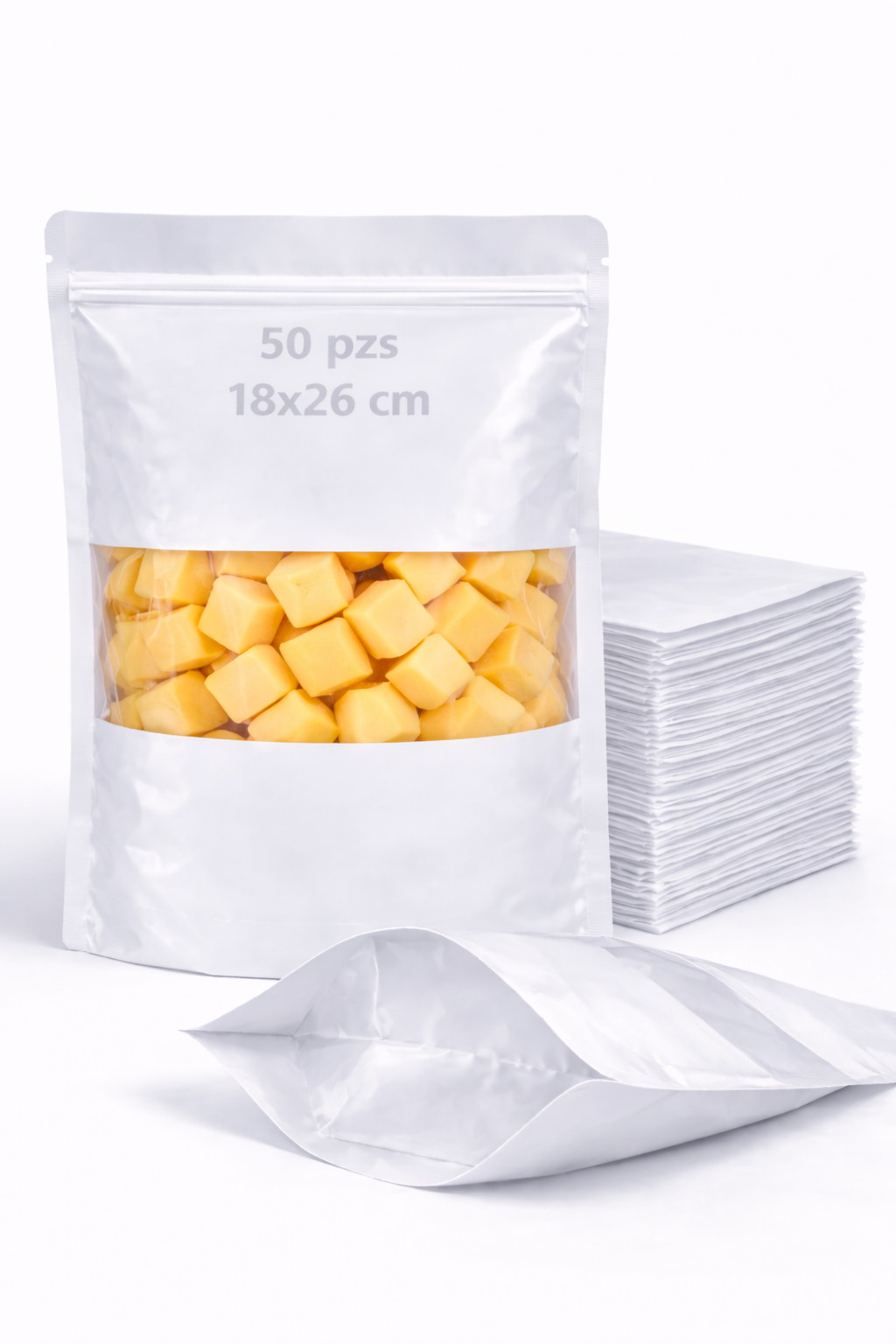 Bolsa Stand Up Pouch Kraft Plastificada con Ventana Termosellable | 50pzs