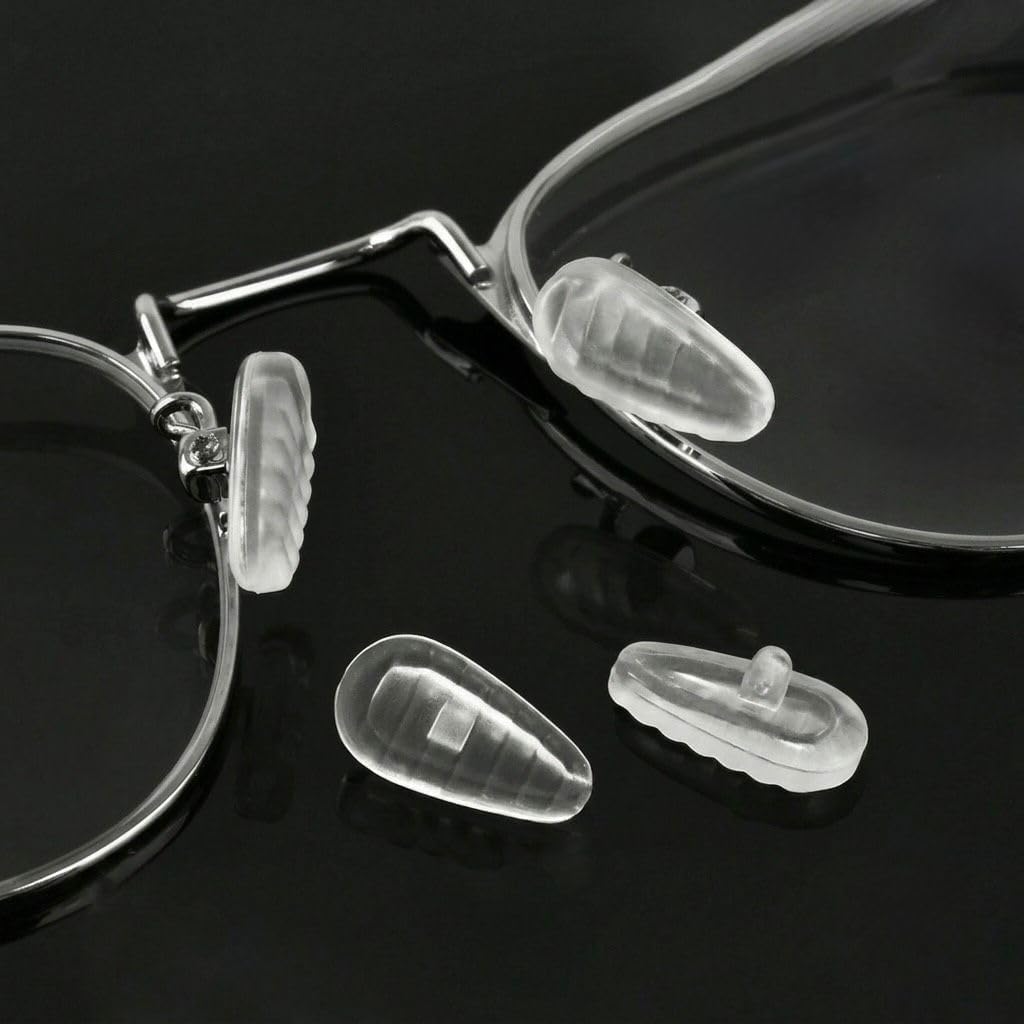 Kit de Reparación de Anteojos Con 500 Tornillos Y Herramientas para Arreglar Lentes Estuche Pórtàtil 30 Pares Almohadillas Nasales para Lentes para Orejas, Paño, Destornillador y Tornillo (30 pares soporte)