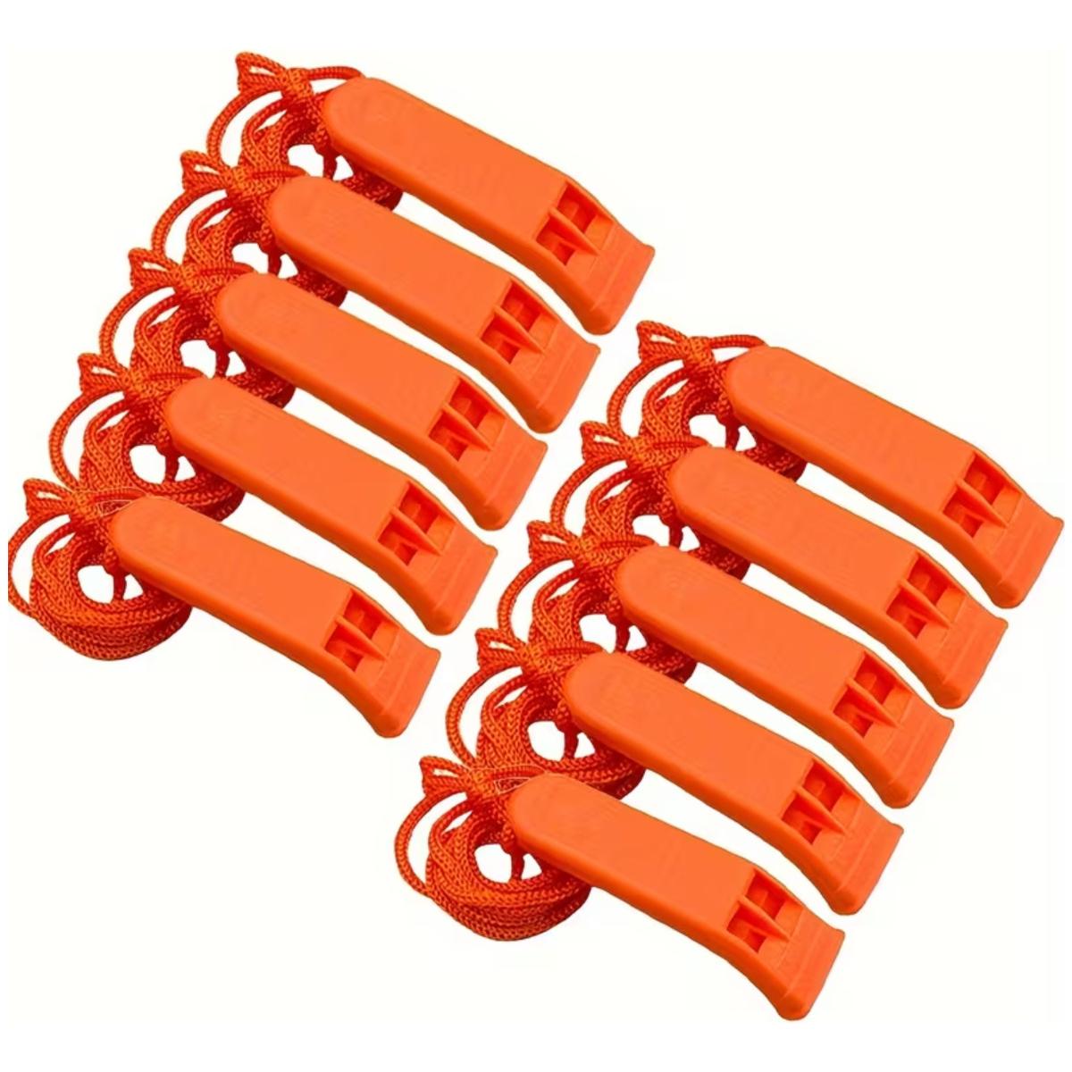 Silbato Seguridad Emergencia Supervivencia Auxilio Naranja | 10pzs
