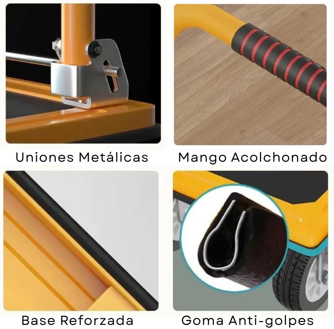 Carrito Plataforma De Carga Plegable Manual de Empuje 90x60cm Mulituso | Capacidad 375kg